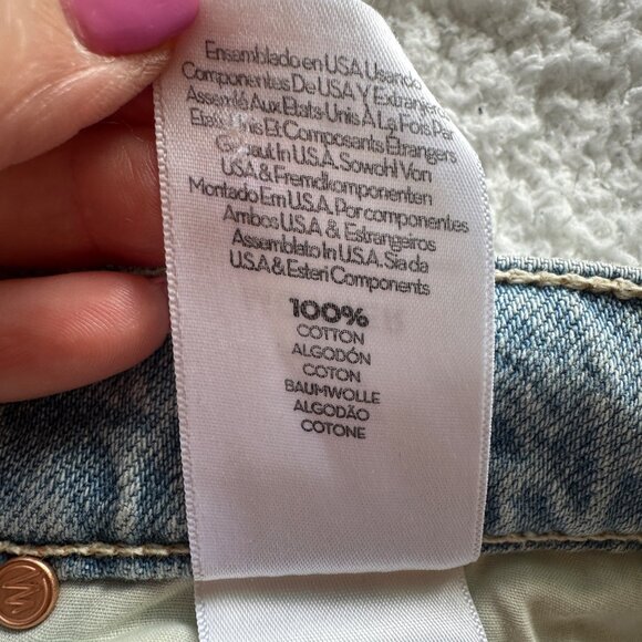 MOTHER Superior The Full Swing Fray Denim Skirt Womens Sz 27 I'm With The Band - Picture 12 of 14